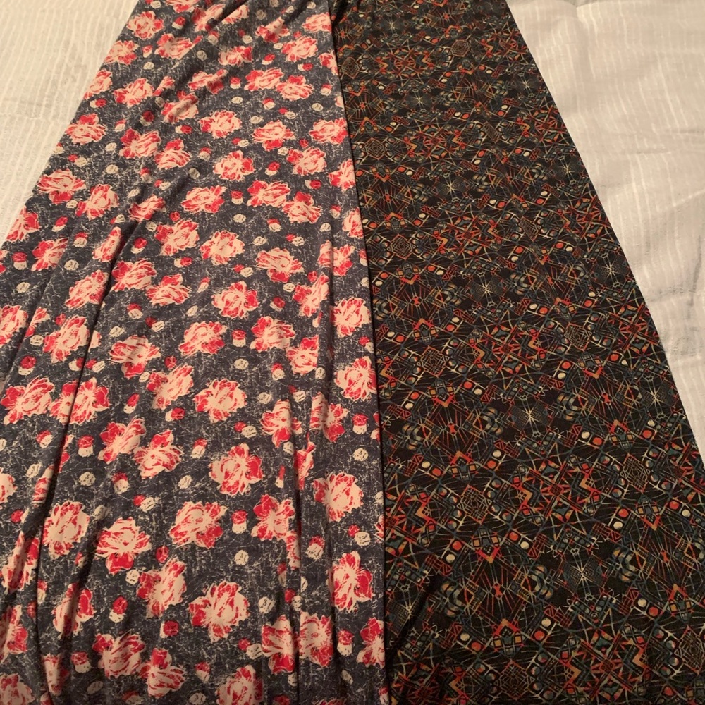 LulaRoe Floral and Geometric Patterned Skirts (set of 2)
